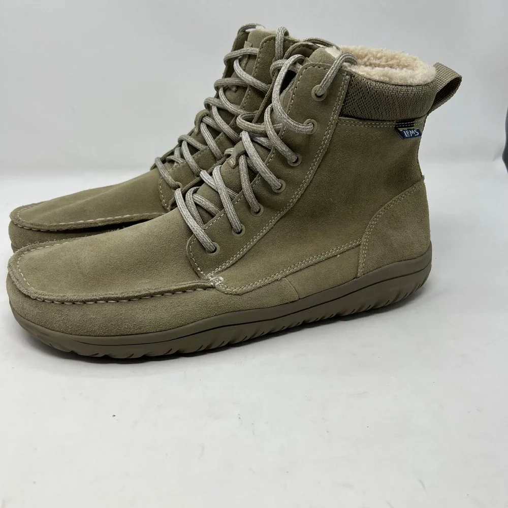 Lems Telluride Boot Limestone Suede Barefoot Winter Boots Mens 15 LEMS601